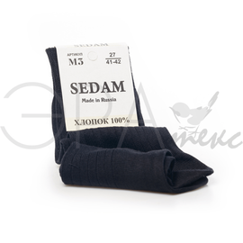 Мужские носки "Sedam" Рубчик Хлопок Черный М3, Размер: 25